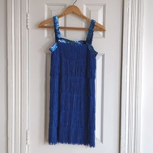 Flapper Costume Dress Sz Small Halloween Sequins Fringe Roaring 20s Gangster